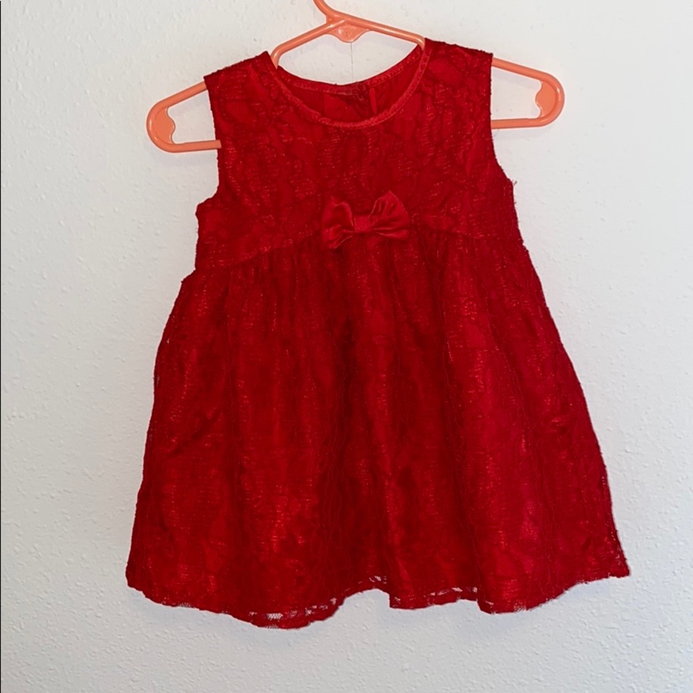 Baby girl laced red dress